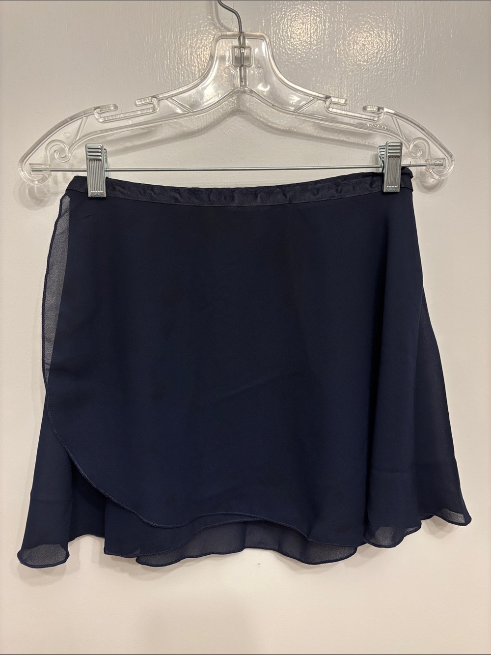 Vintage Navy Chiffon Circle Skater Wrap Skirt